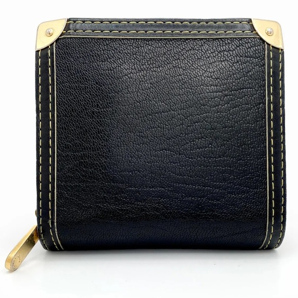 LOUIS VUITTON Suhali Black Leather Compact Zip Wallet EUC - Picture 3 of 12